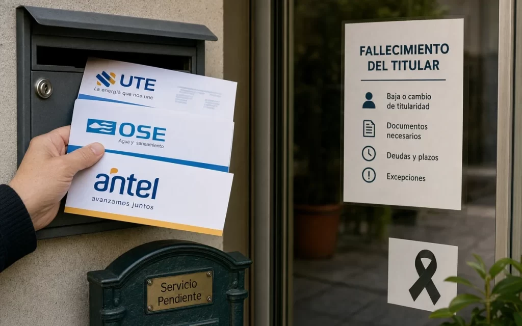 Cómo dar de baja servicios públicos después del fallecimiento del titular en Uruguay
