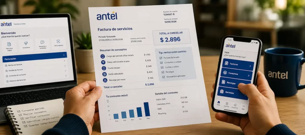 Por qué la factura de Antel puede venir más alta y cómo identificar la causa