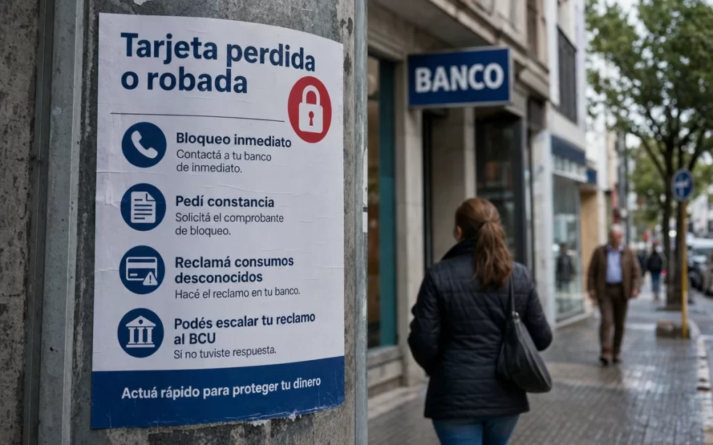 Qué hacer si pierdo o me roban una tarjeta bancaria en Uruguay